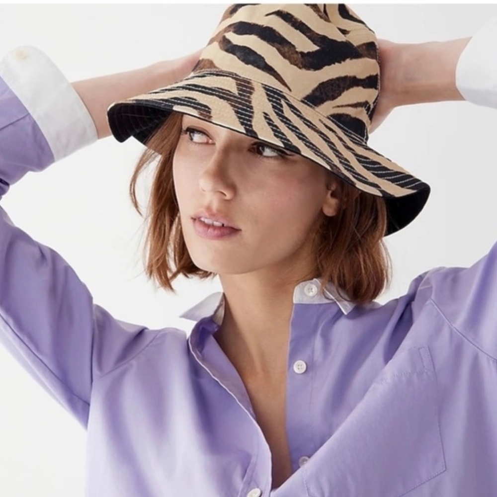 J. Crew Zebra Bucket Hat NWT SZ M/L